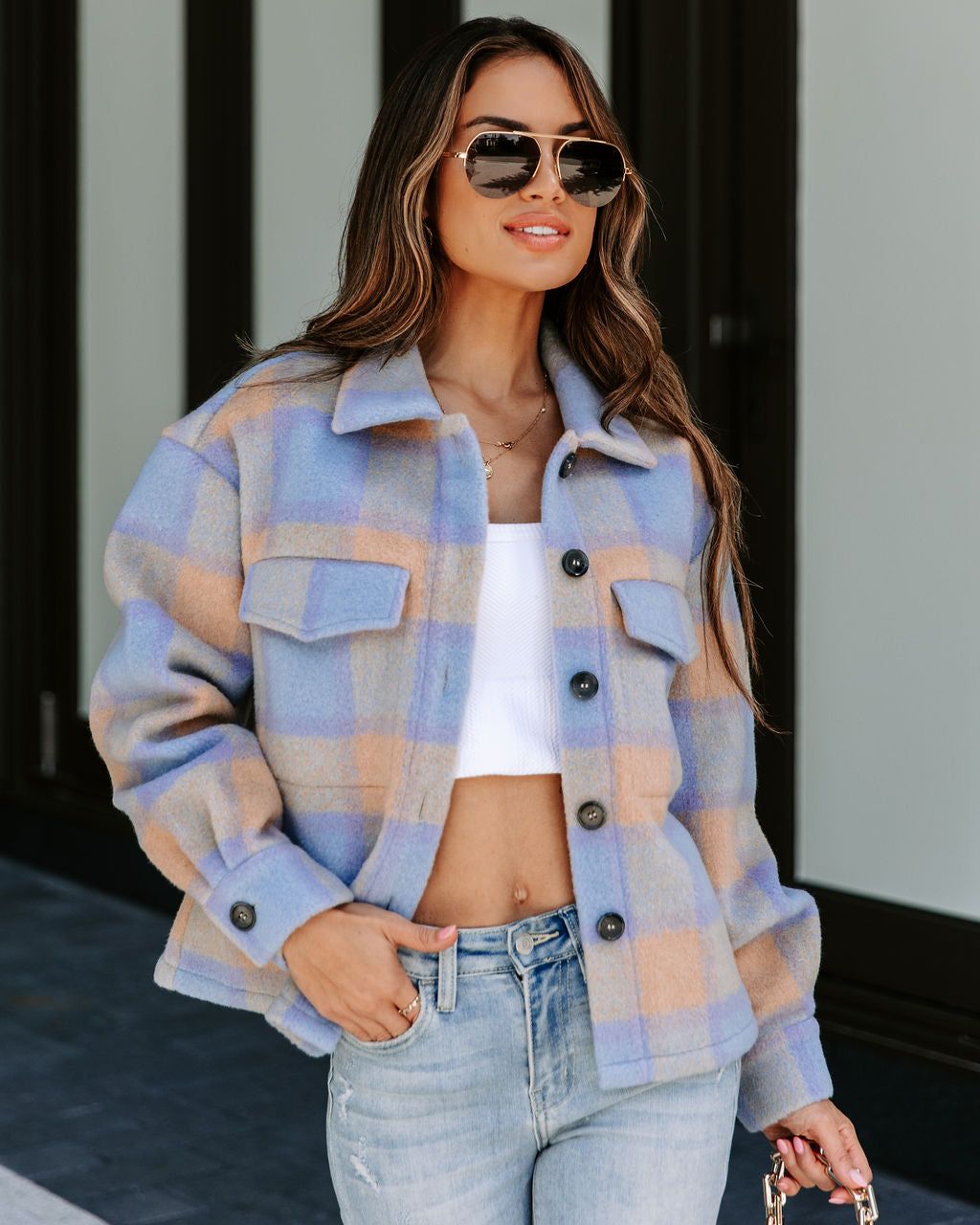All Snuggled Up Plaid Jacket - FINAL SALE sold by Vici product image thumbnail 5