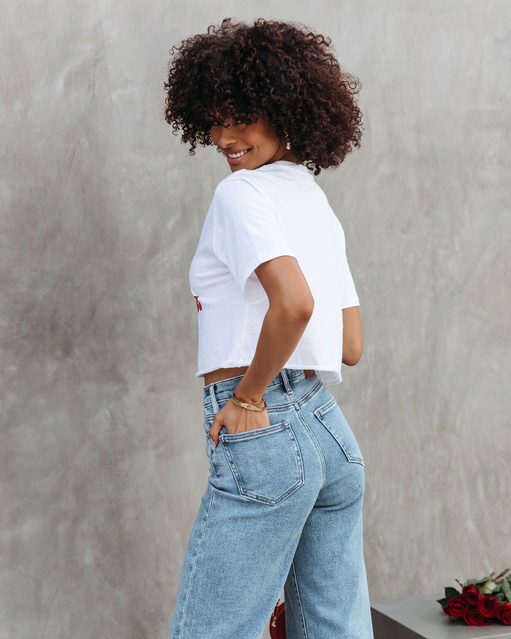 Love And Kindness Cropped Cotton Tee sold by Vici product image thumbnail 4