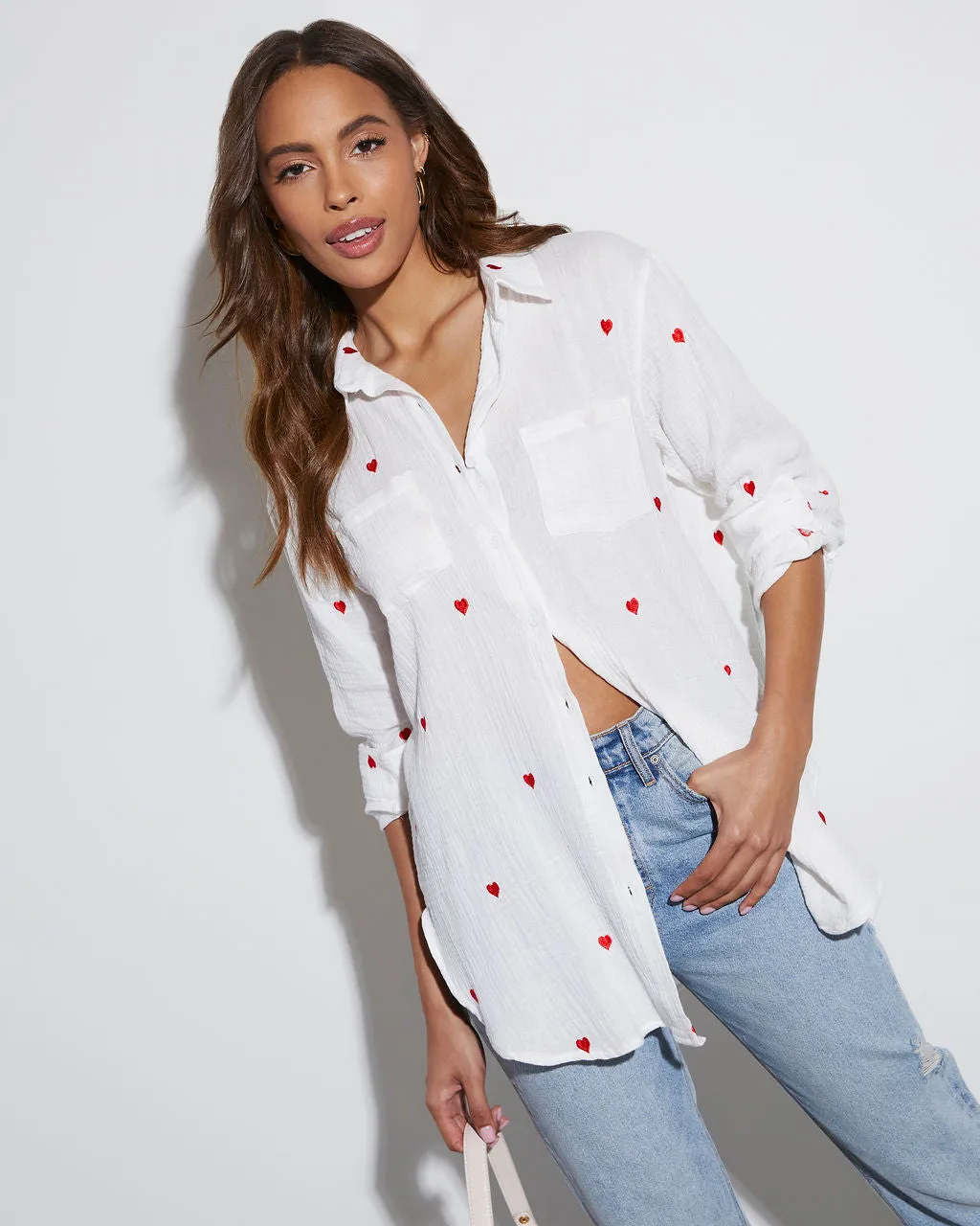 Change Of Heart Button Down Top sold by Vici
