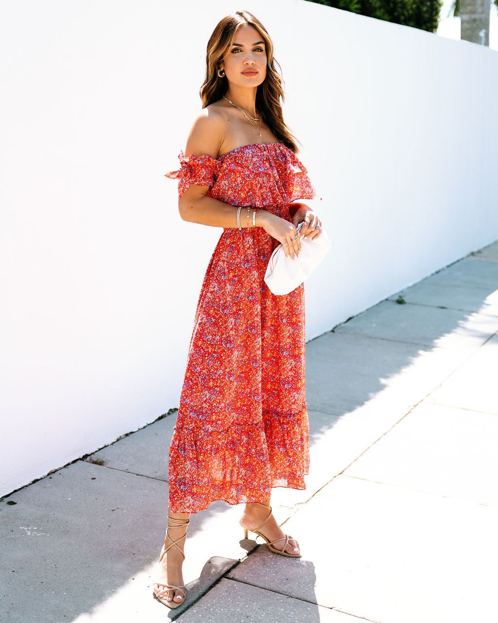 Santana Floral Tiered Off The Shoulder Midi Dress - FINAL SALE sold by Vici product image thumbnail 5