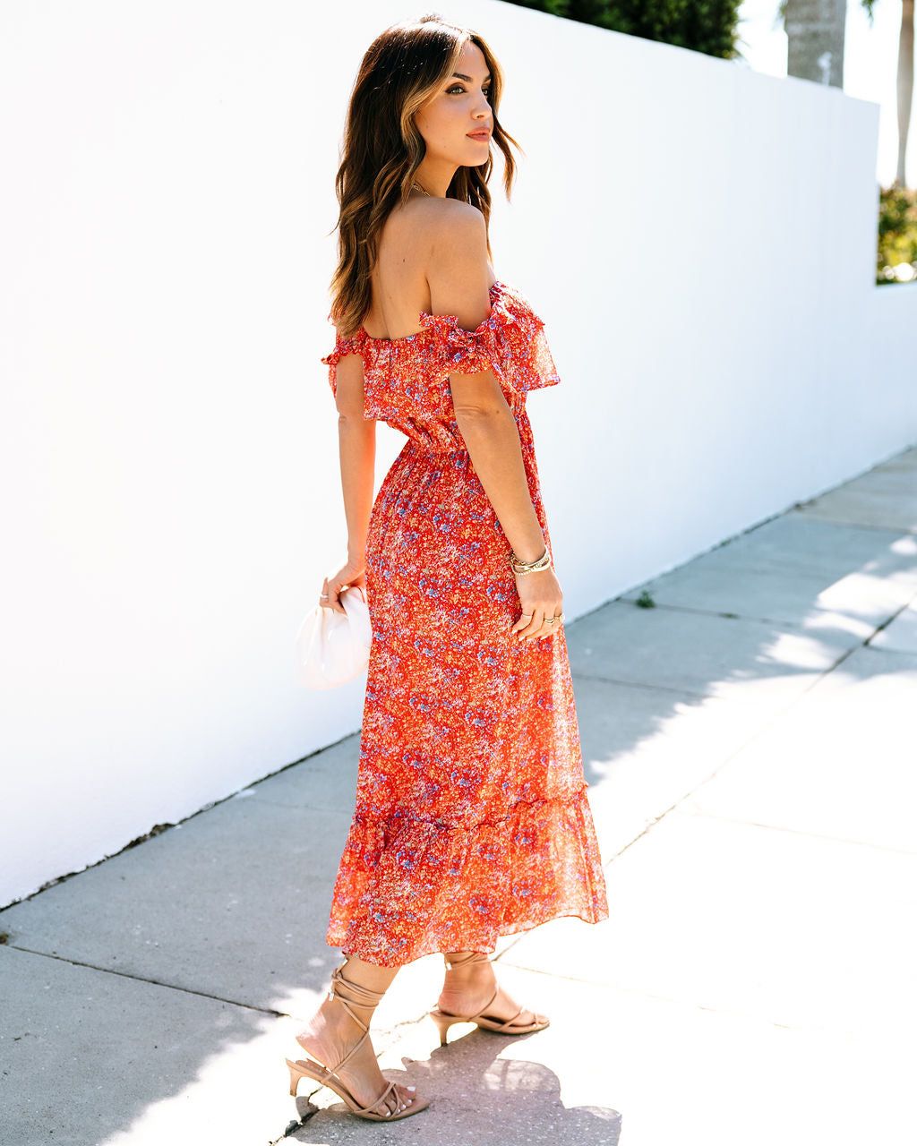 Santana Floral Tiered Off The Shoulder Midi Dress - FINAL SALE sold by Vici product image thumbnail 4