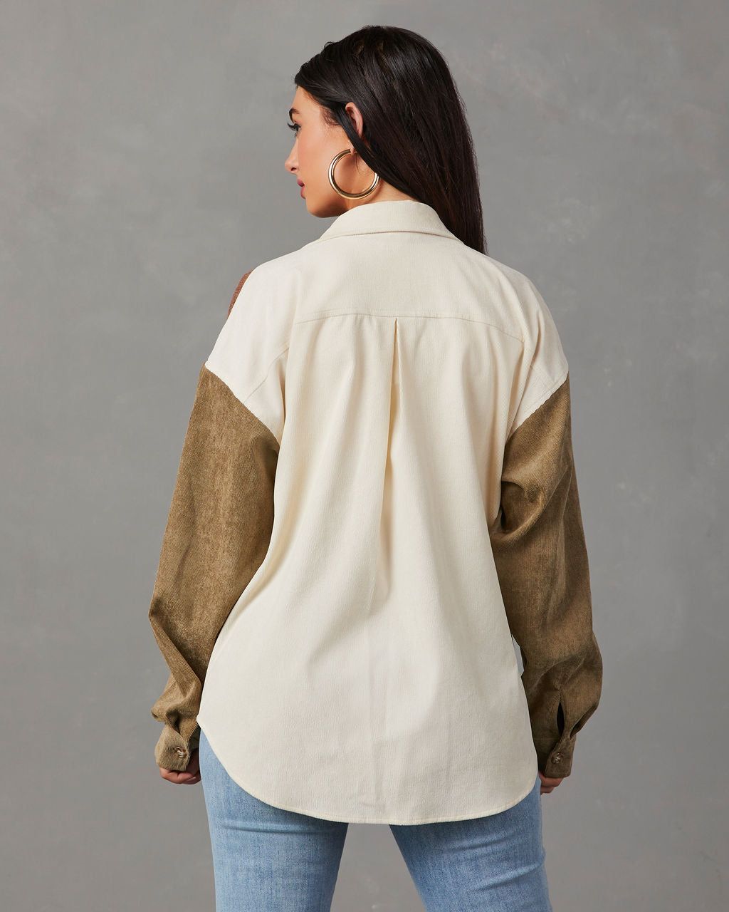 Connolly Corduroy Colorblock Button Down Top sold by Vici product image thumbnail 4