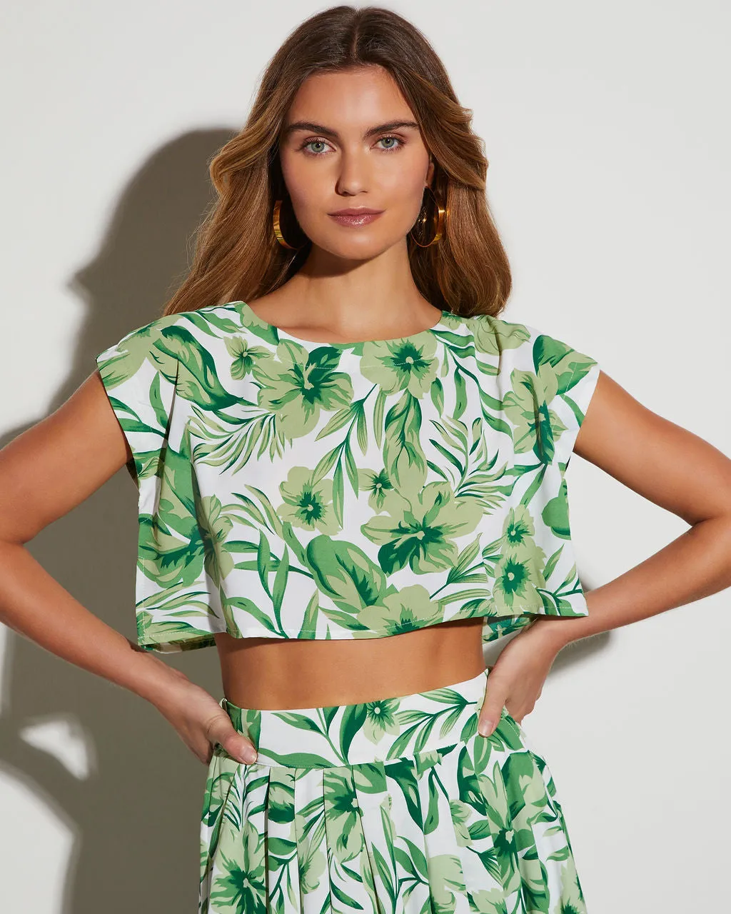 Summer Obsession Tropical Print Crop Top sold by Vici