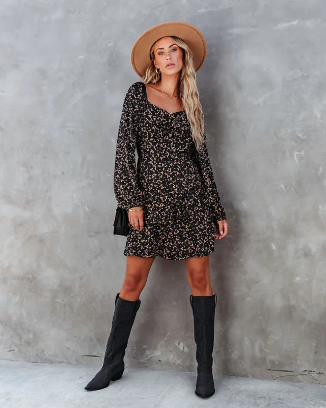 Picking Fall Leaves Satin Mini Dress sold by Vici