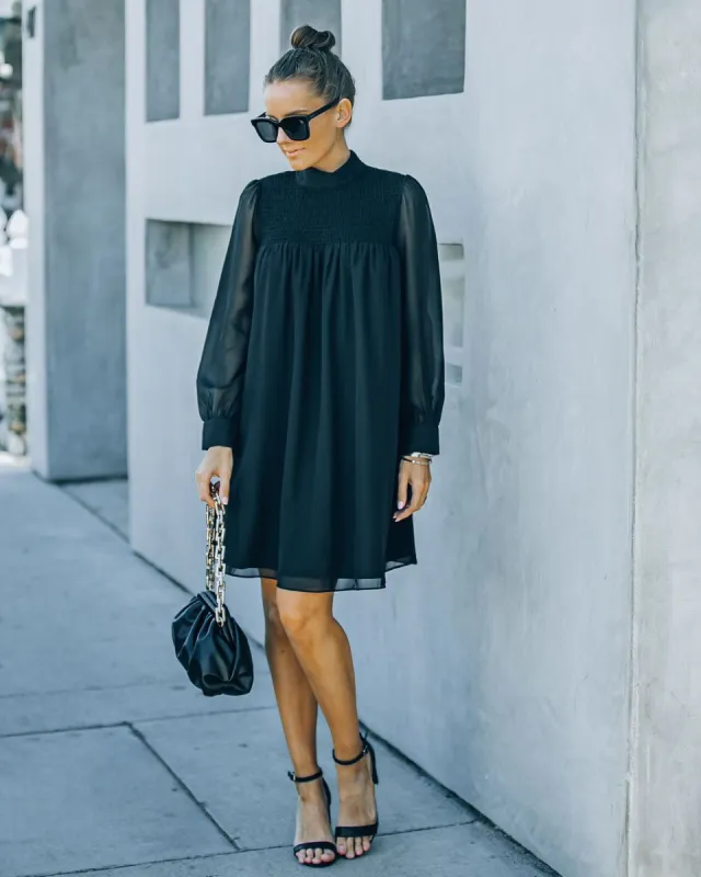 Kolly Smocked Babydoll Dress - Black - FINAL SALE sold by Vici
