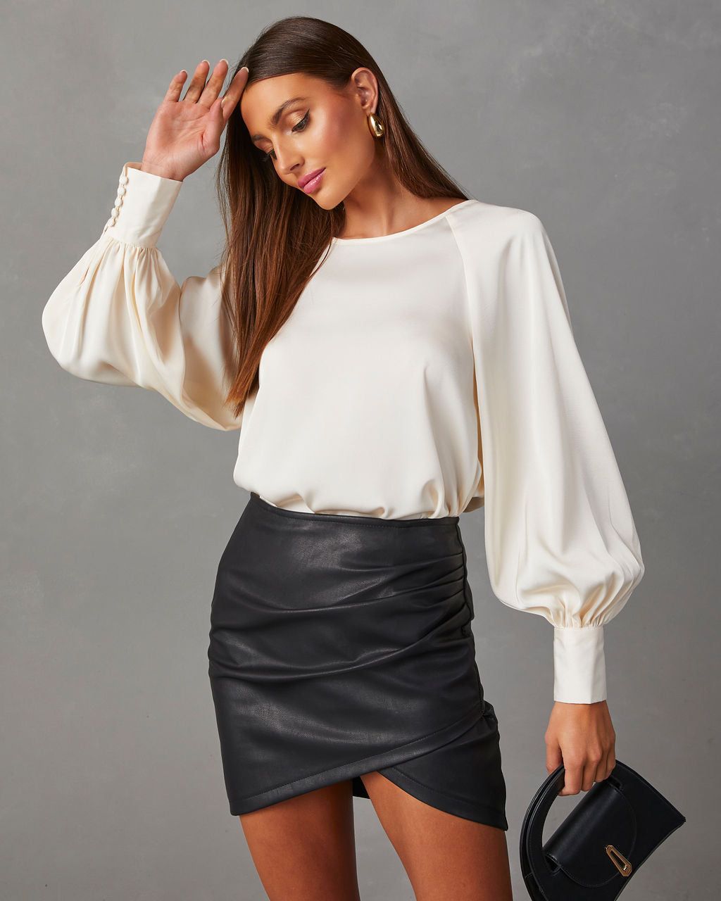 Chanice Satin Long Sleeve Top sold by Vici product image thumbnail 4
