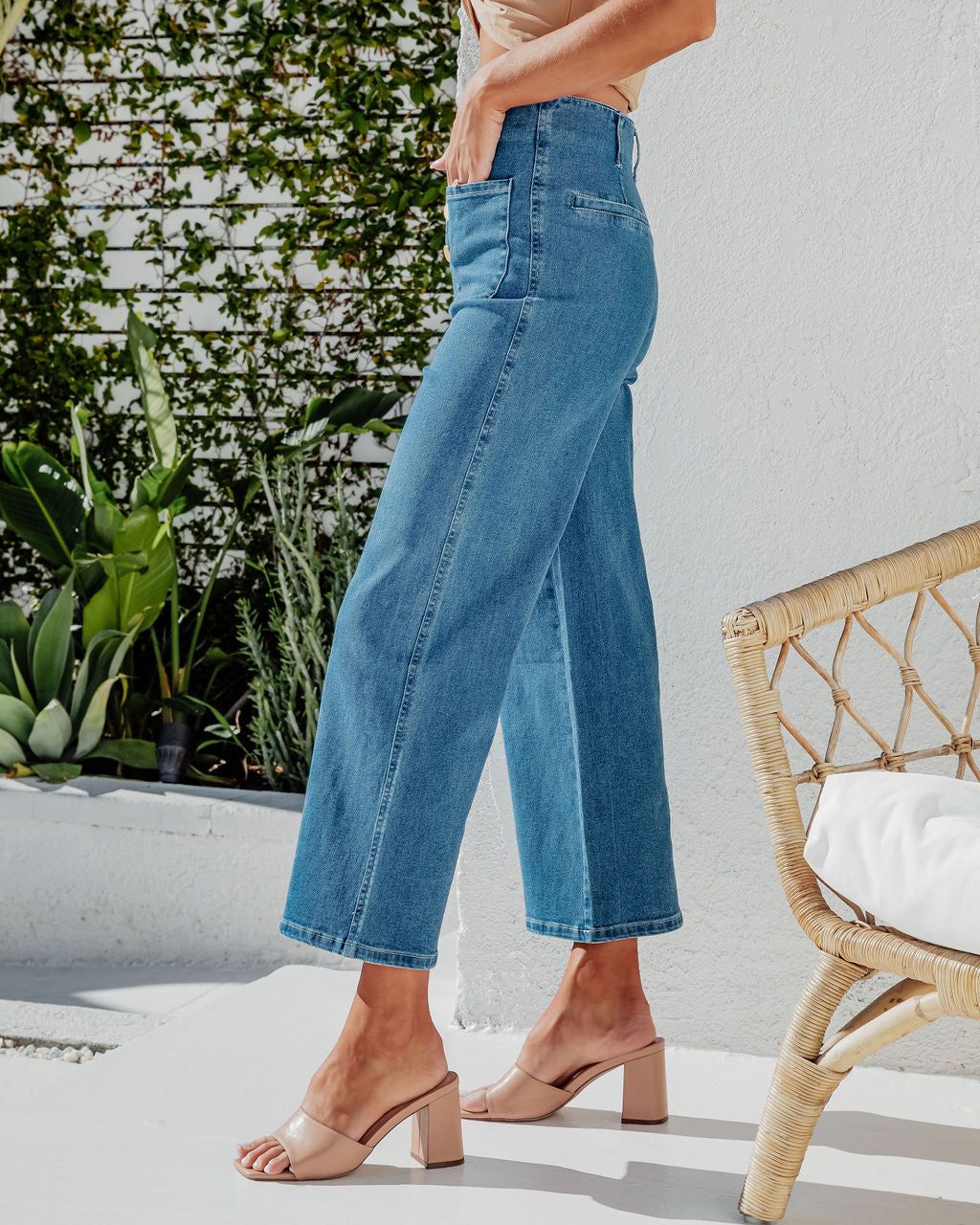 Bon Voyage High Rise Crop Wide Leg Jeans - FINAL SALE sold by Vici product image thumbnail 5