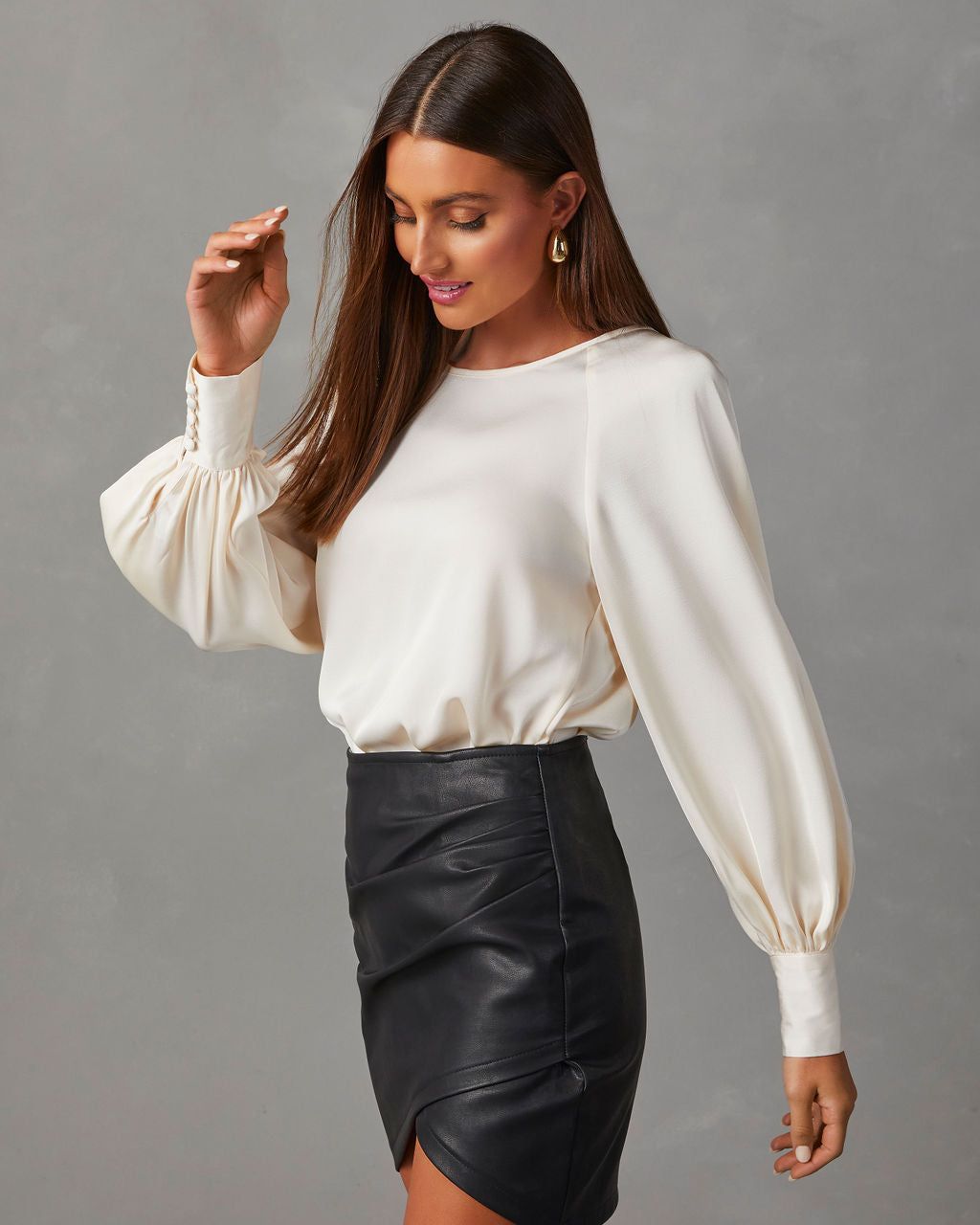 Chanice Satin Long Sleeve Top sold by Vici product image thumbnail 5