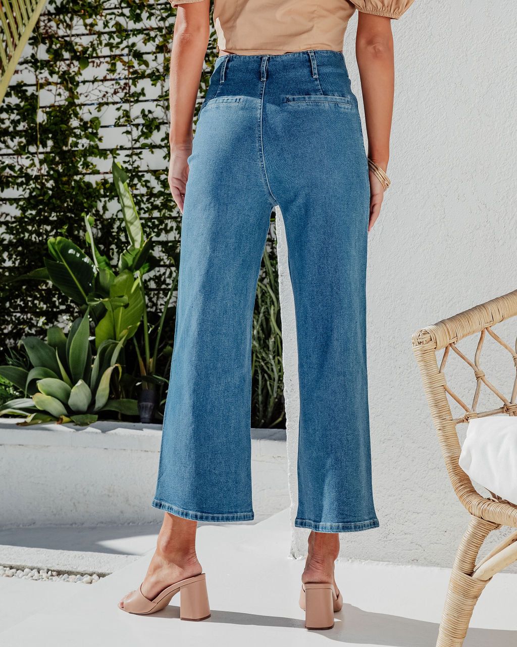 Bon Voyage High Rise Crop Wide Leg Jeans - FINAL SALE sold by Vici product image thumbnail 4