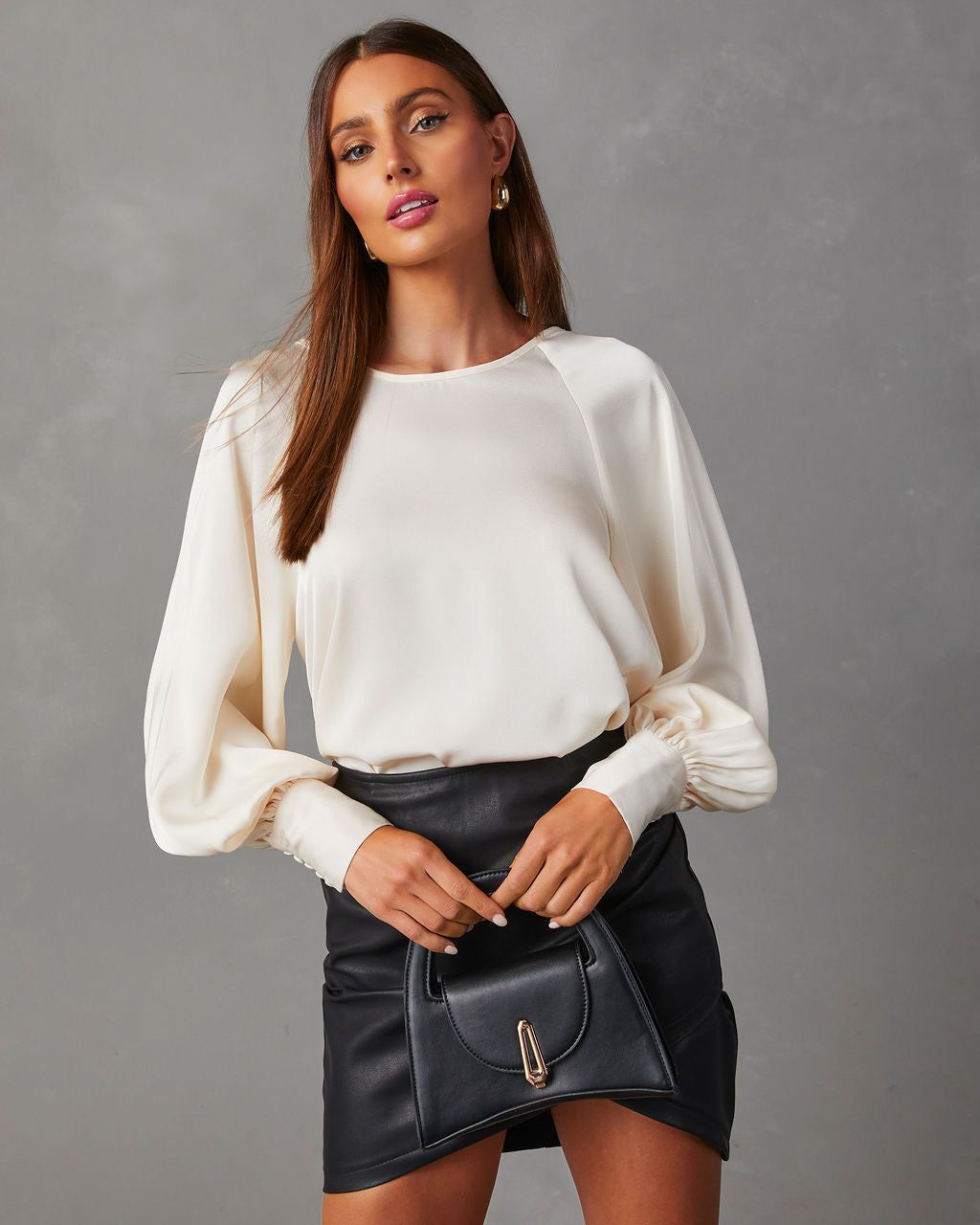 Chanice Satin Long Sleeve Top sold by Vici