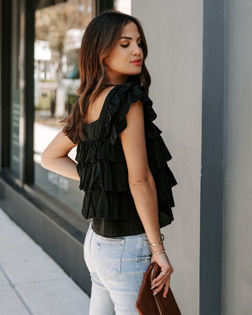 Piedmont Cotton Tiered Top - Black - FINAL SALE sold by Vici product image thumbnail 4