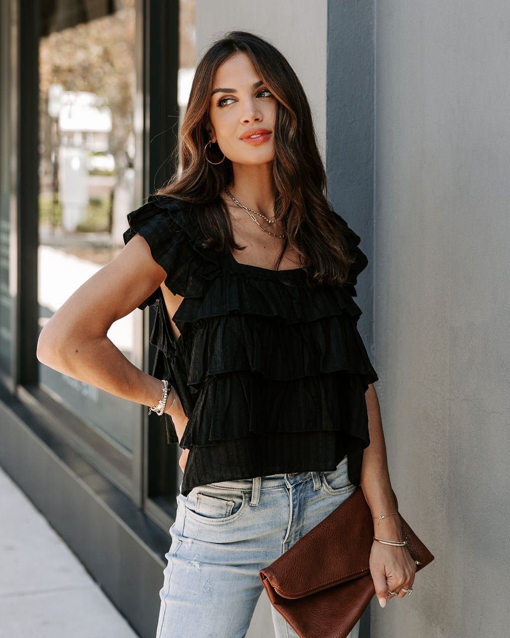 Piedmont Cotton Tiered Top - Black - FINAL SALE sold by Vici product image thumbnail 5