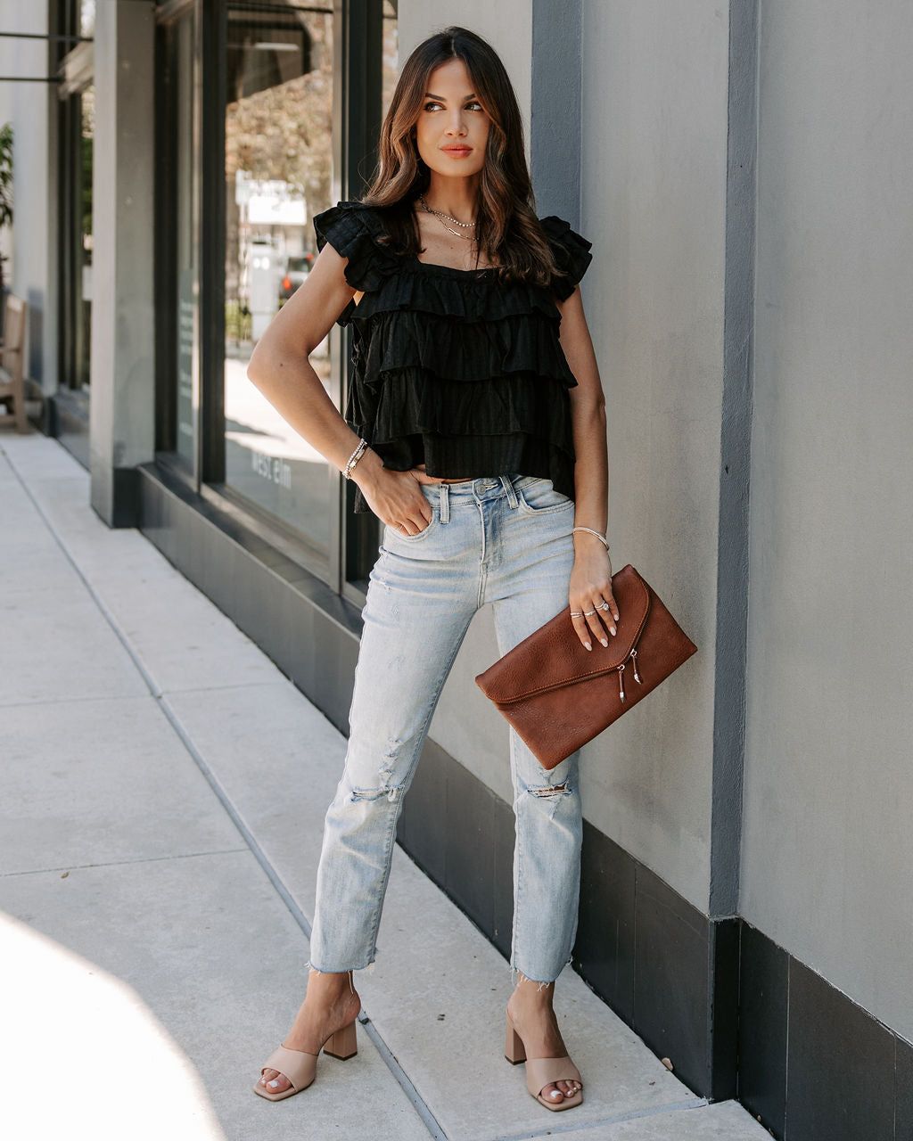 Piedmont Cotton Tiered Top - Black - FINAL SALE sold by Vici product image thumbnail 3