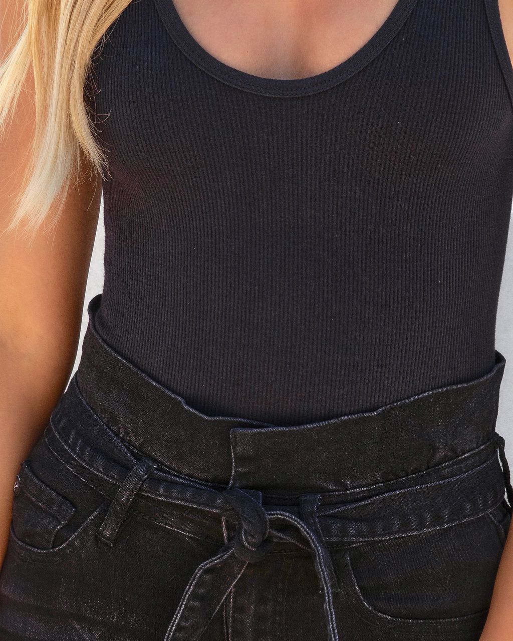 Violet Ribbed Tank Bodysuit sold by Vici product image thumbnail 4