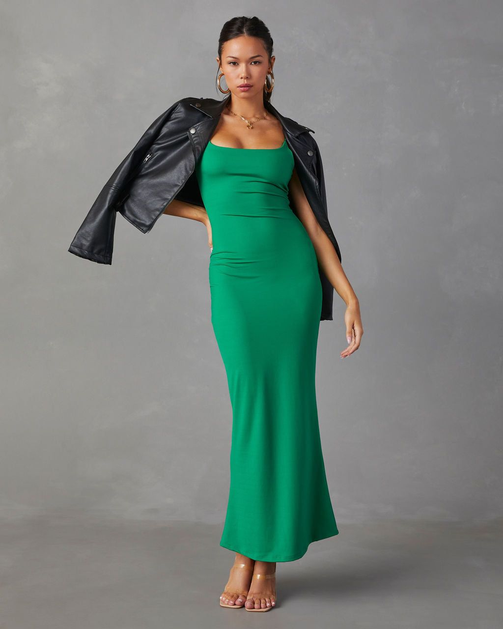 Make An Entrance Bodycon Maxi Dress - Green - FINAL SALE sold by Vici product image thumbnail 3