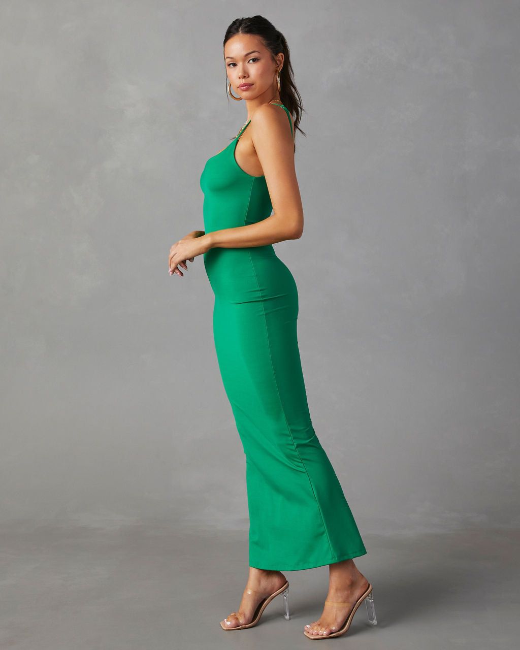 Make An Entrance Bodycon Maxi Dress - Green - FINAL SALE sold by Vici product image thumbnail 5