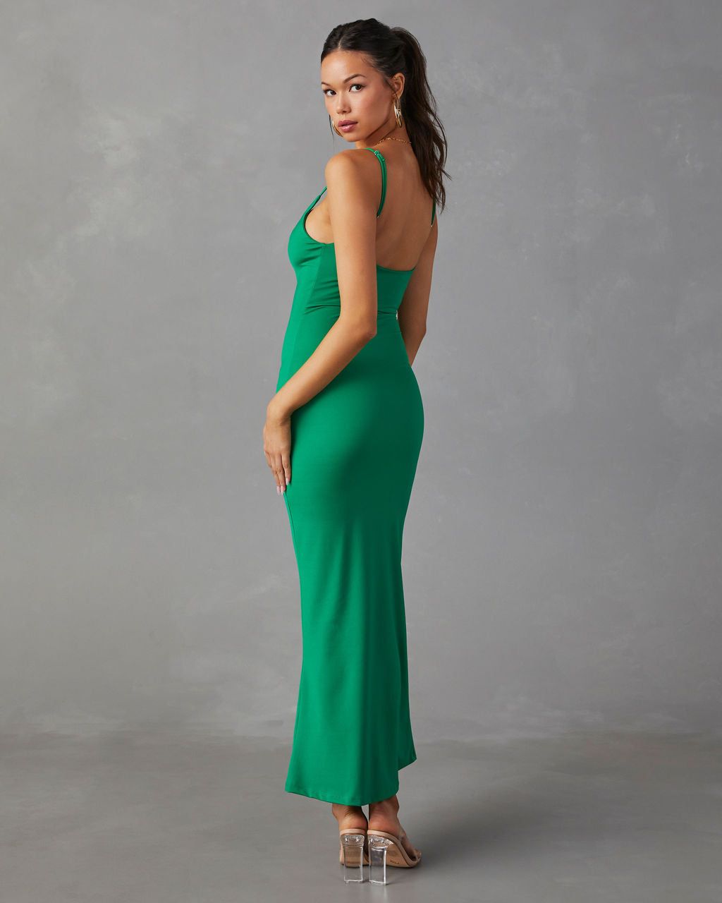 Make An Entrance Bodycon Maxi Dress - Green - FINAL SALE sold by Vici product image thumbnail 4