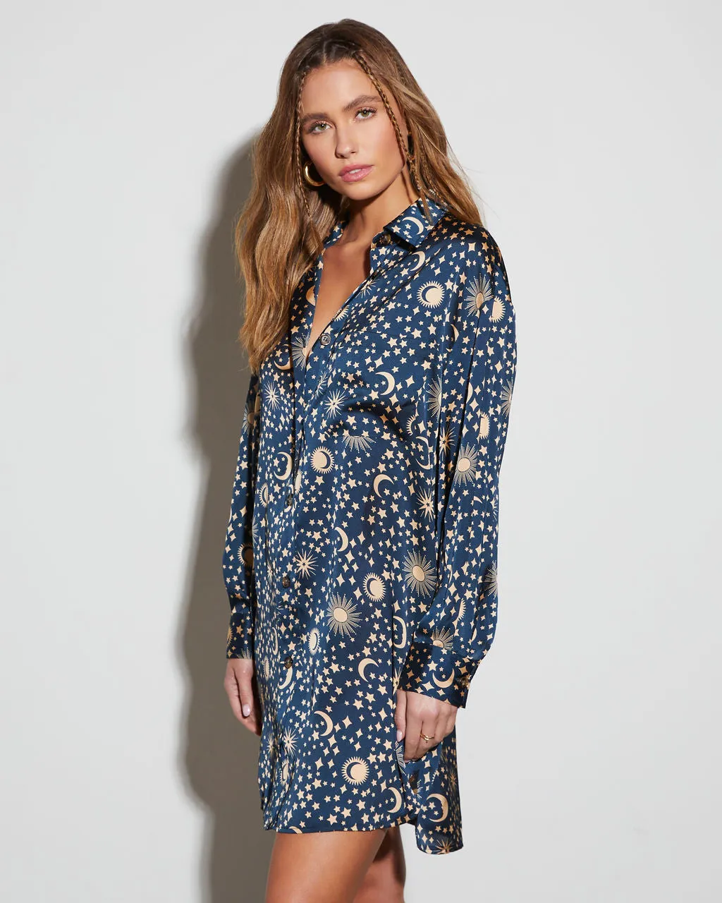 Supernova Collared Mini Dress sold by Vici product image thumbnail 5