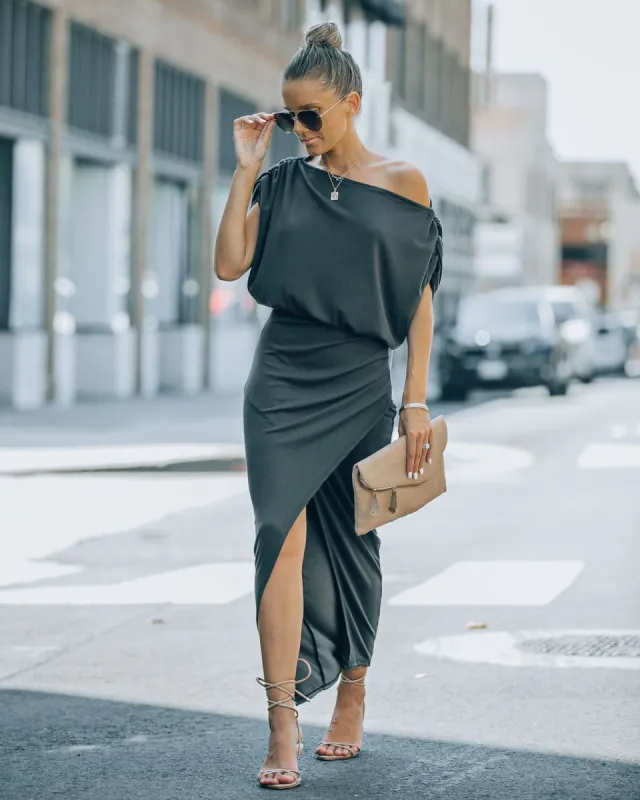 Stella Ruched Maxi Dress sold by Vici