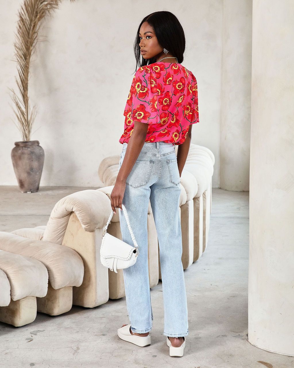 Kaliana Floral Flutter Sleeve Bodysuit sold by Vici product image thumbnail 4