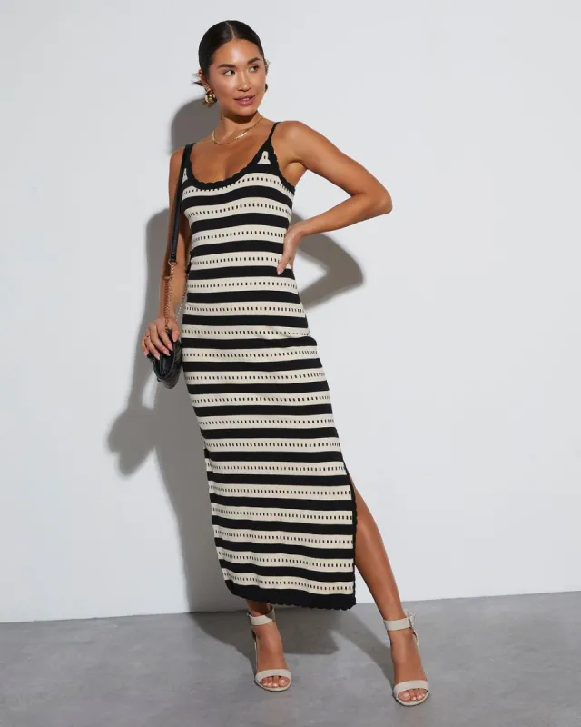 Jules Striped Knit Cover Up Maxi Dress sold by Vici