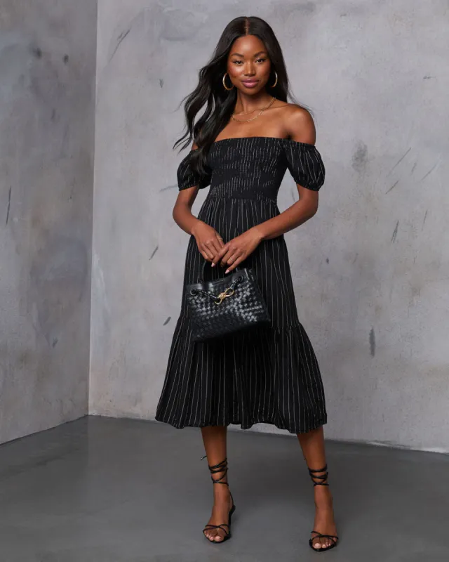 Harvest Moons Striped Midi Dress sold by Vici