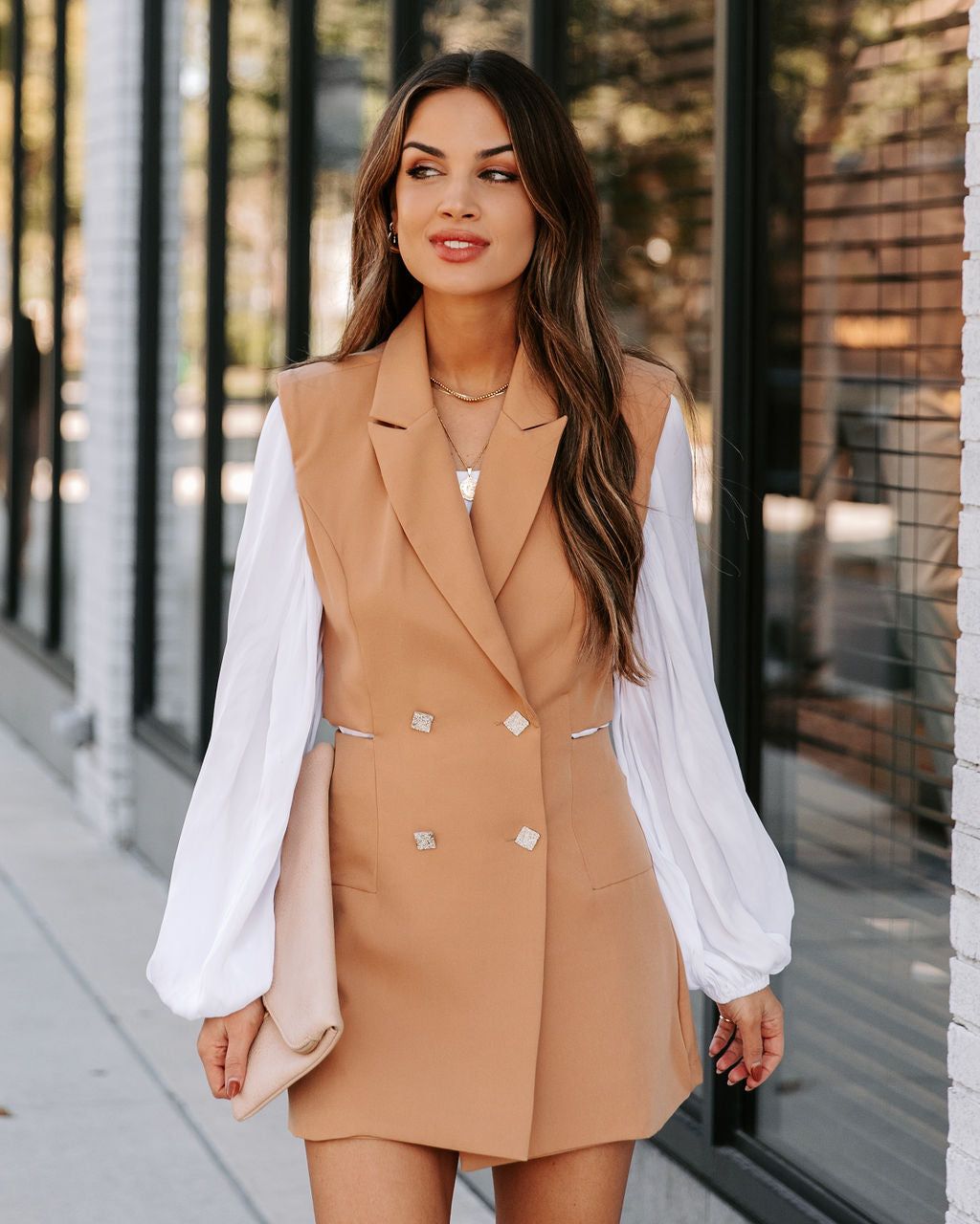 Popularize Cutout Blazer Romper - Camel - FINAL SALE sold by Vici product image thumbnail 5