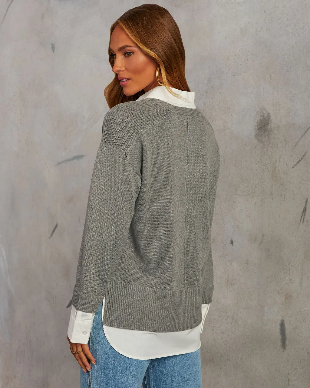 Xira Poplin Contrast Pullover Sweater sold by Vici product image thumbnail 4