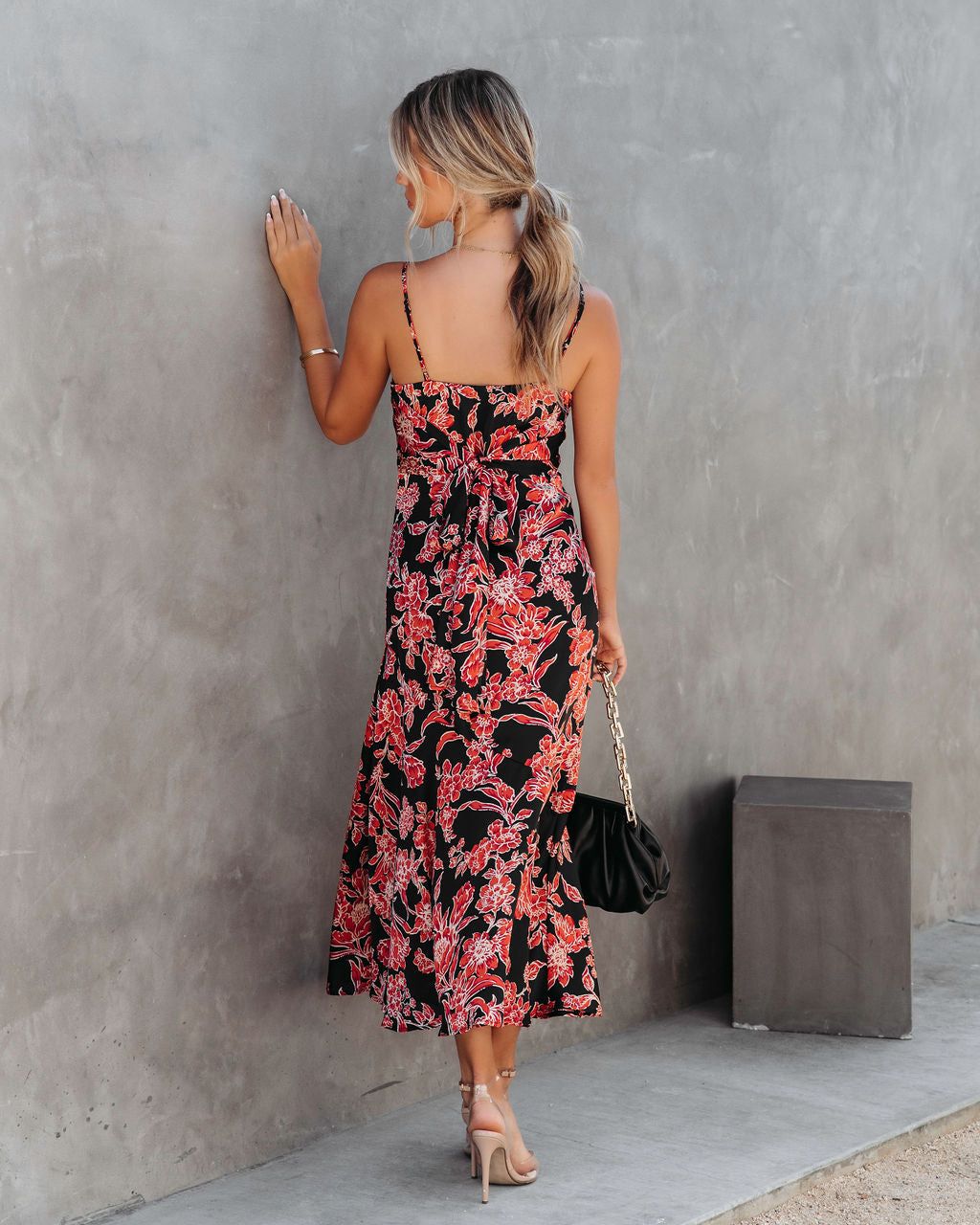 Beautiful Mystery Satin Floral Midi Dress sold by Vici product image thumbnail 4