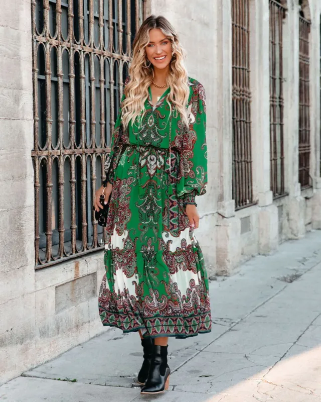 Sedra Paisley Boho Maxi Dress - Green - FINAL SALE sold by Vici