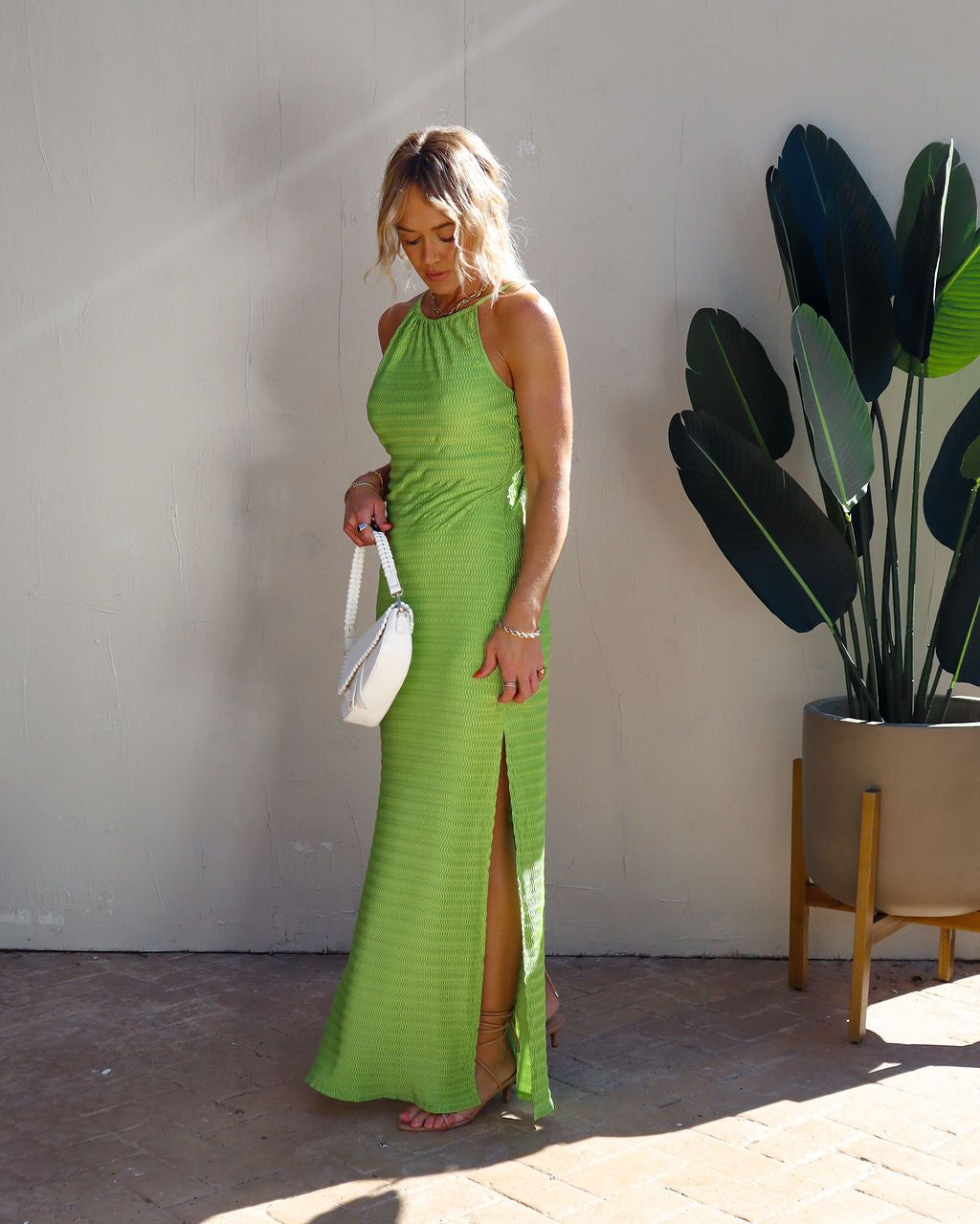 Lizzy Textured Maxi Dress - Green - FINAL SALE sold by Vici product image thumbnail 6