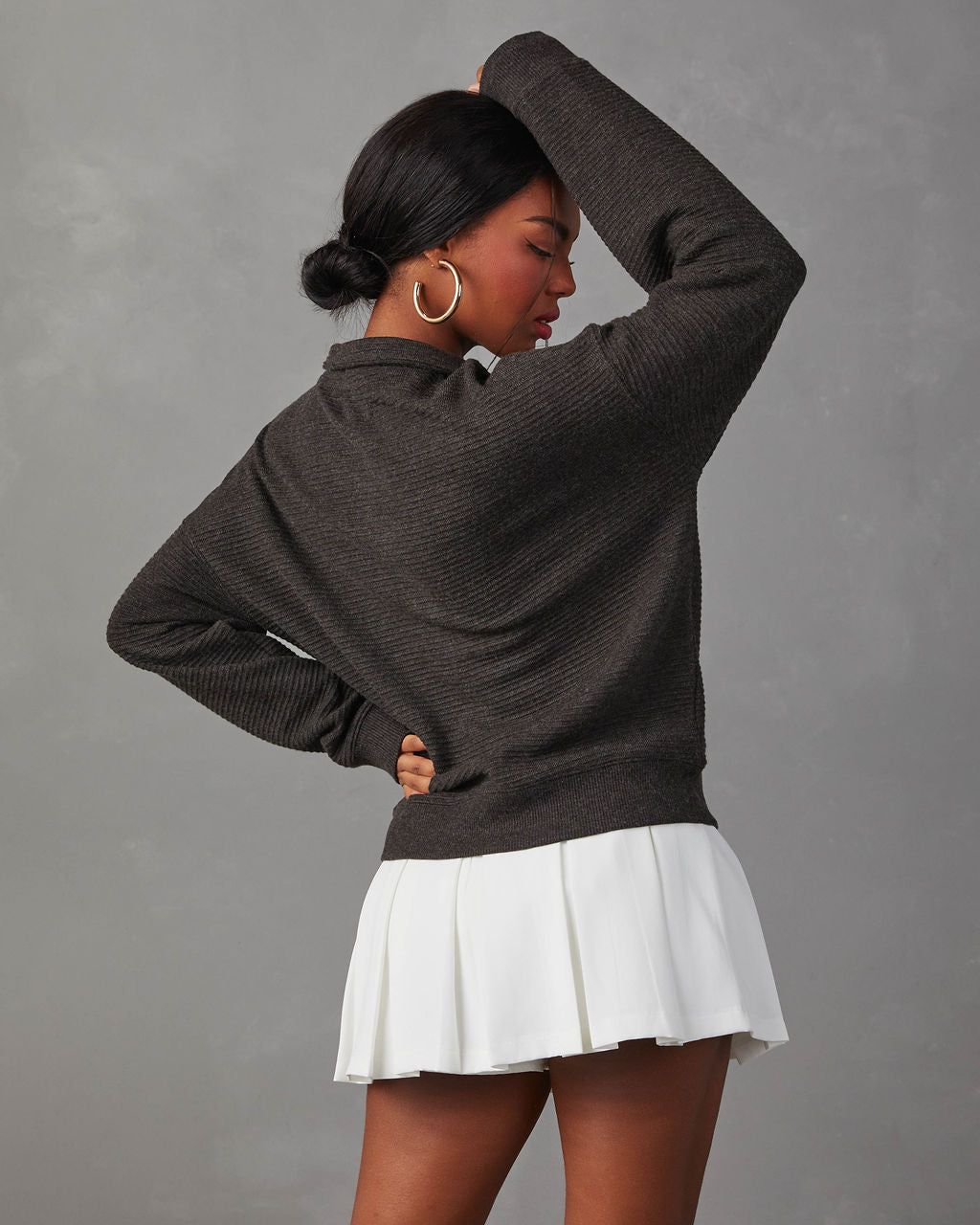 Kinsleigh Collared Pullover Sweater - Black sold by Vici product image thumbnail 4