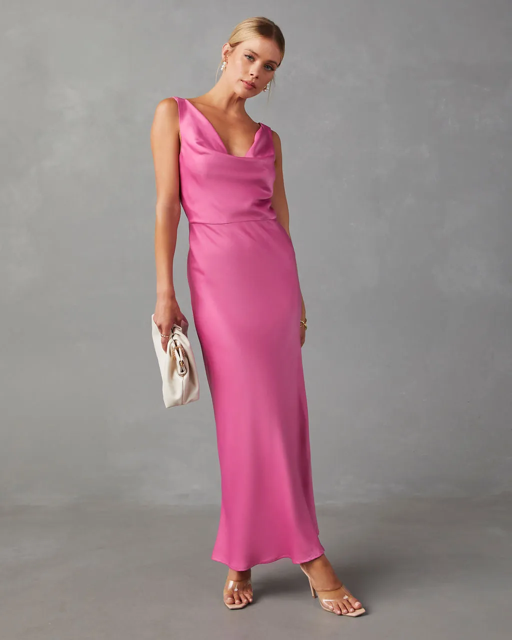 Reception Ready Cowl Neck Midi Dress sold by Vici
