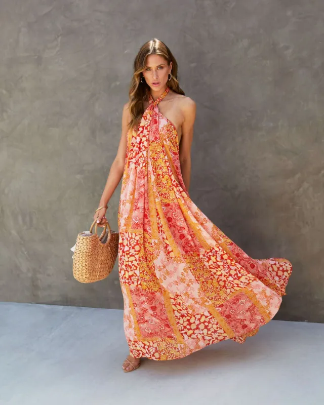 Eternal Dreamer Chiffon Halter Maxi Dress sold by Vici