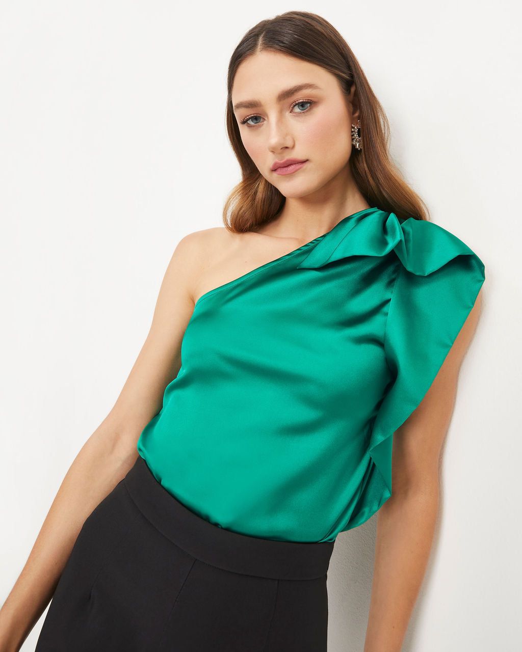 Malani Satin One Shoulder Top sold by Vici product image thumbnail 6