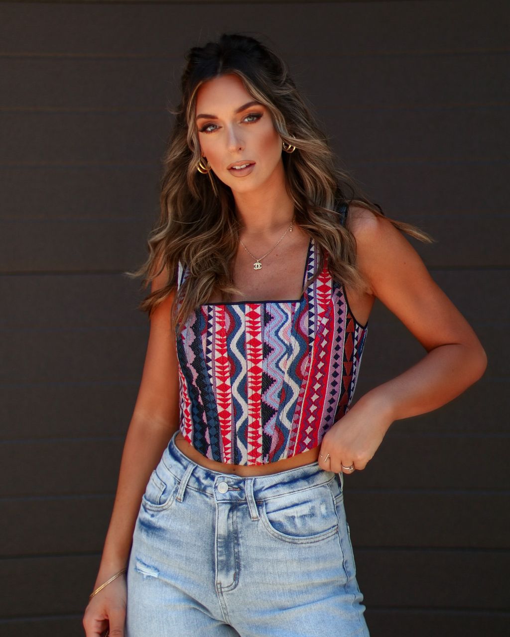 Citali Printed Crop Top - Black/Red - FINAL SALE sold by Vici