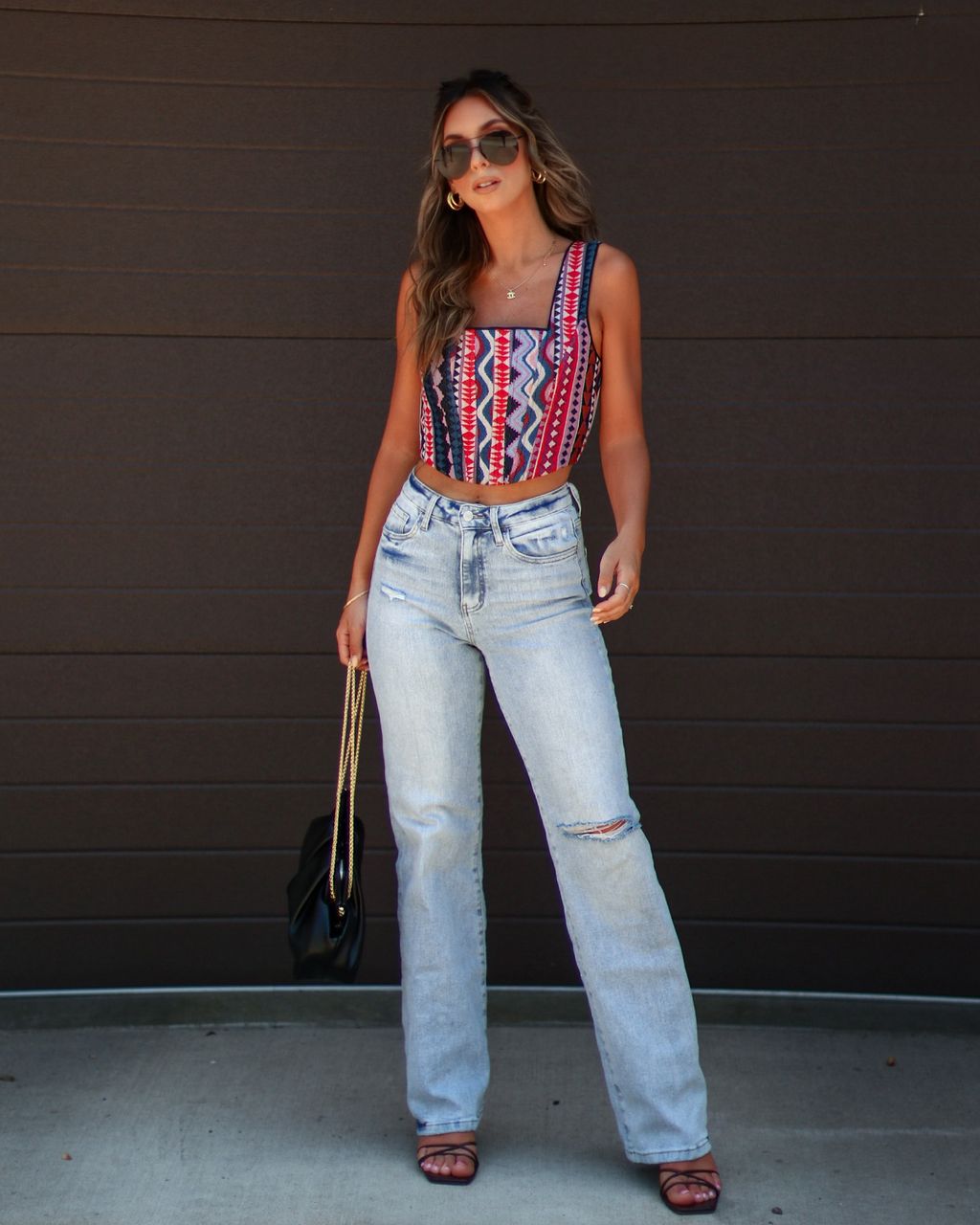 Citali Printed Crop Top - Black/Red - FINAL SALE sold by Vici product image thumbnail 5