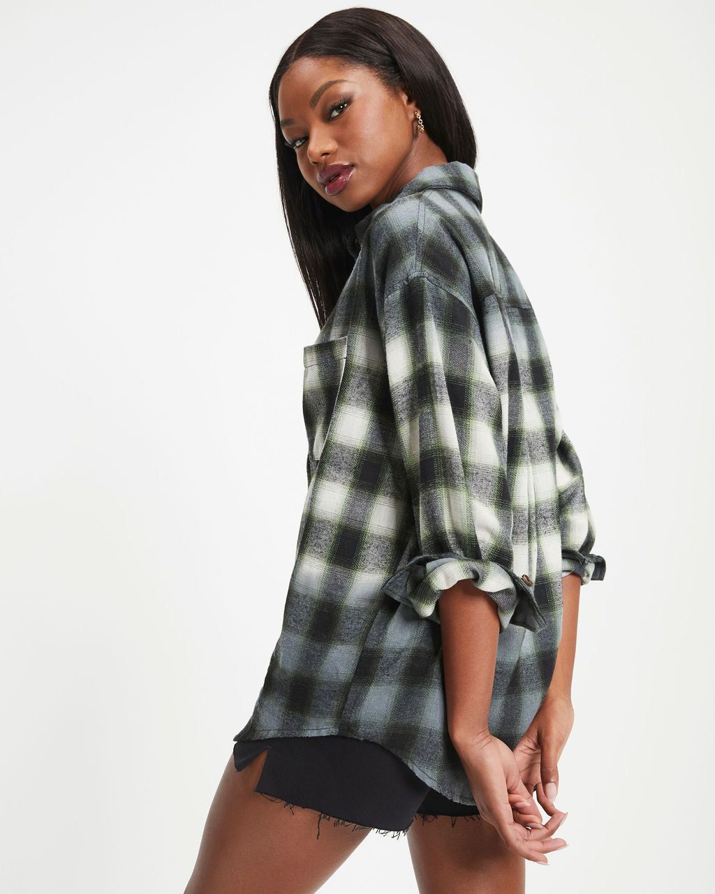 Lenny Plaid Button Down Top - FINAL SALE sold by Vici product image thumbnail 2