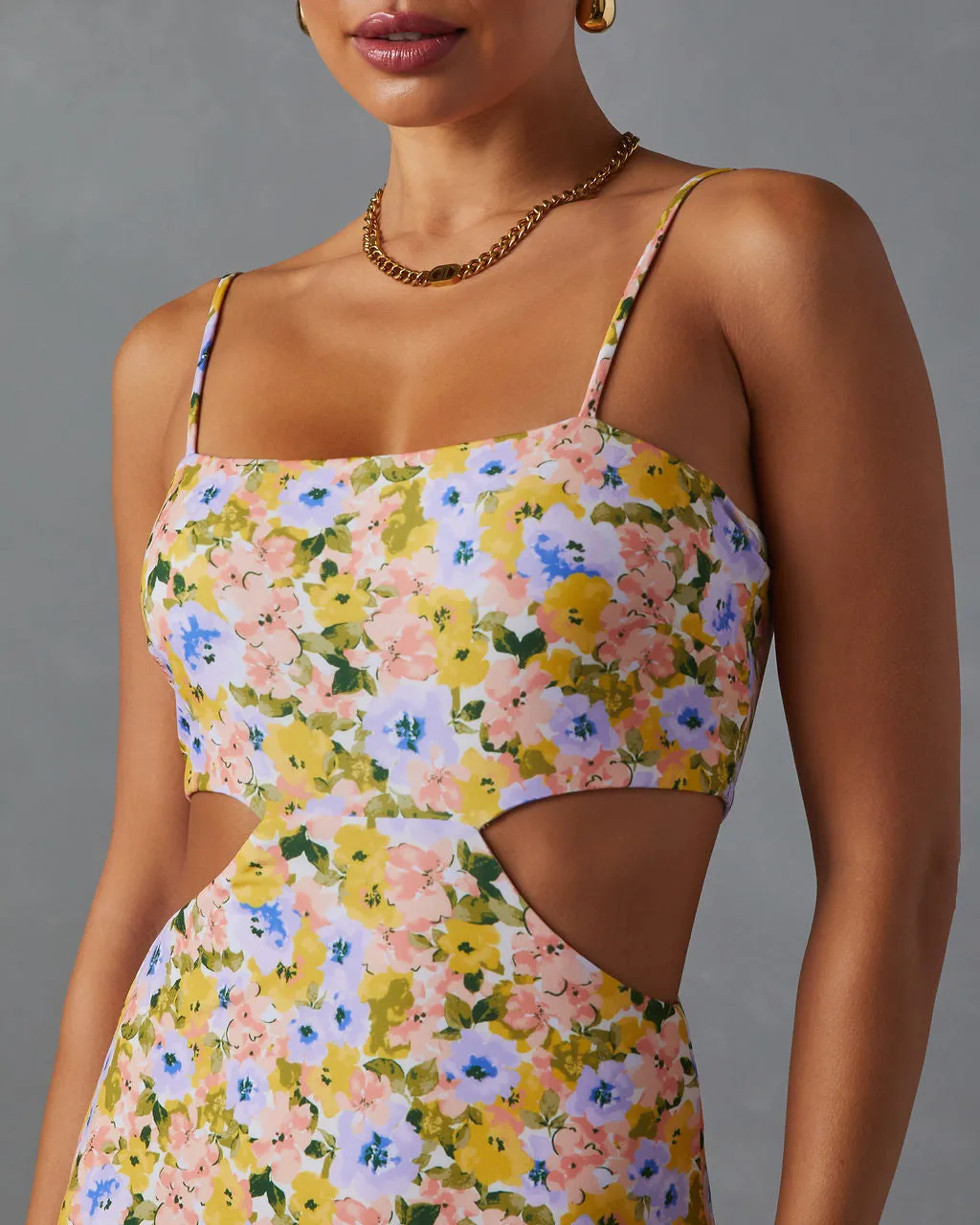 Skylar Side Cutout Floral Print Midi Dress sold by Vici product image thumbnail 3
