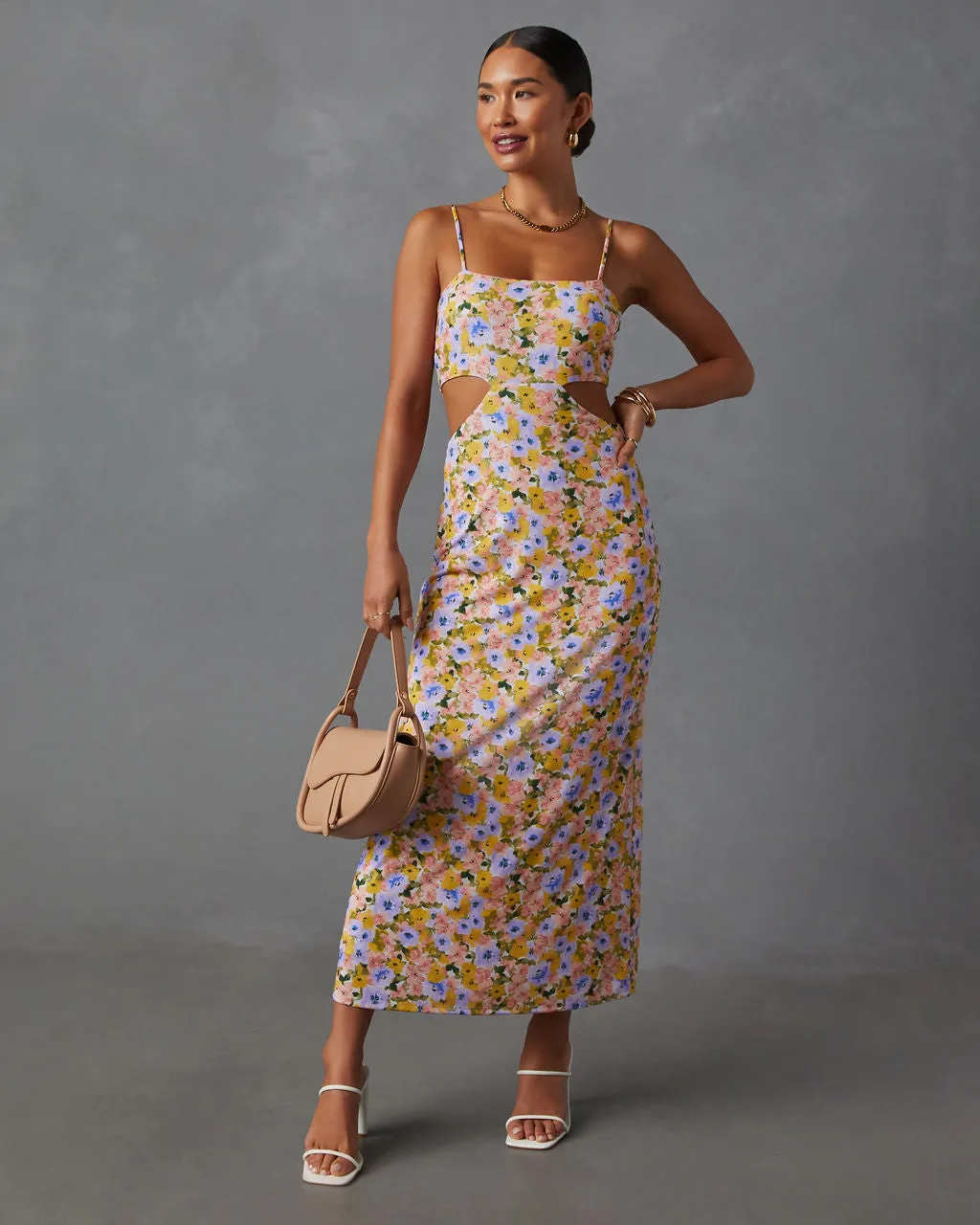 Skylar Side Cutout Floral Print Midi Dress sold by Vici product image thumbnail 5