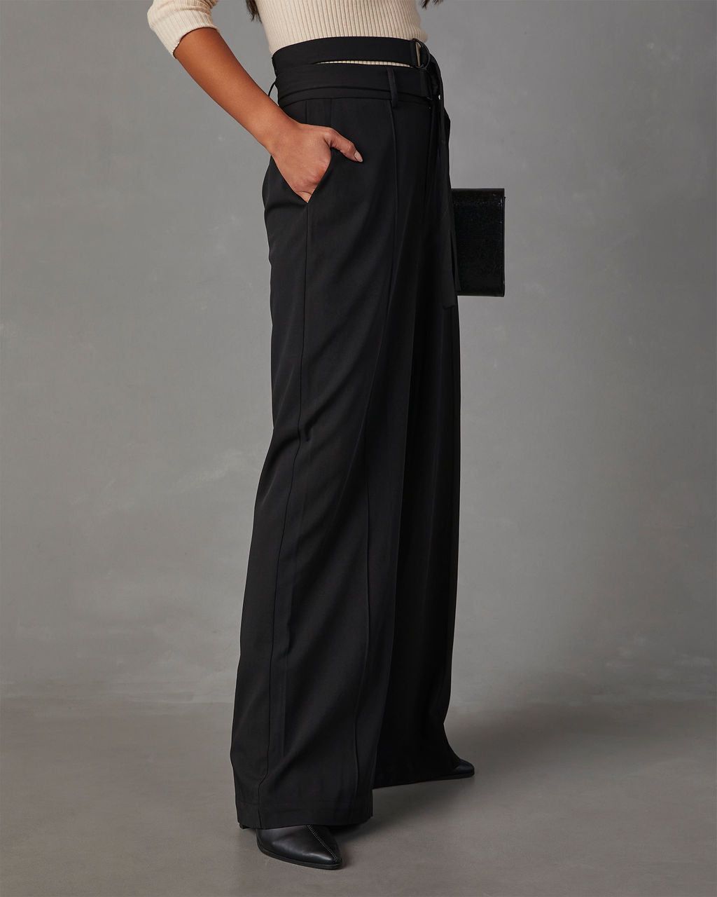 Juliana Double Belted Trouser Pants - Black sold by Vici product image thumbnail 3