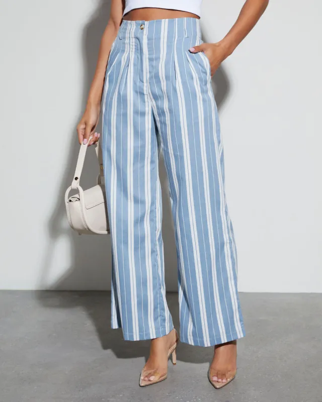 Delaney Striped Fashion Pants sold by Vici