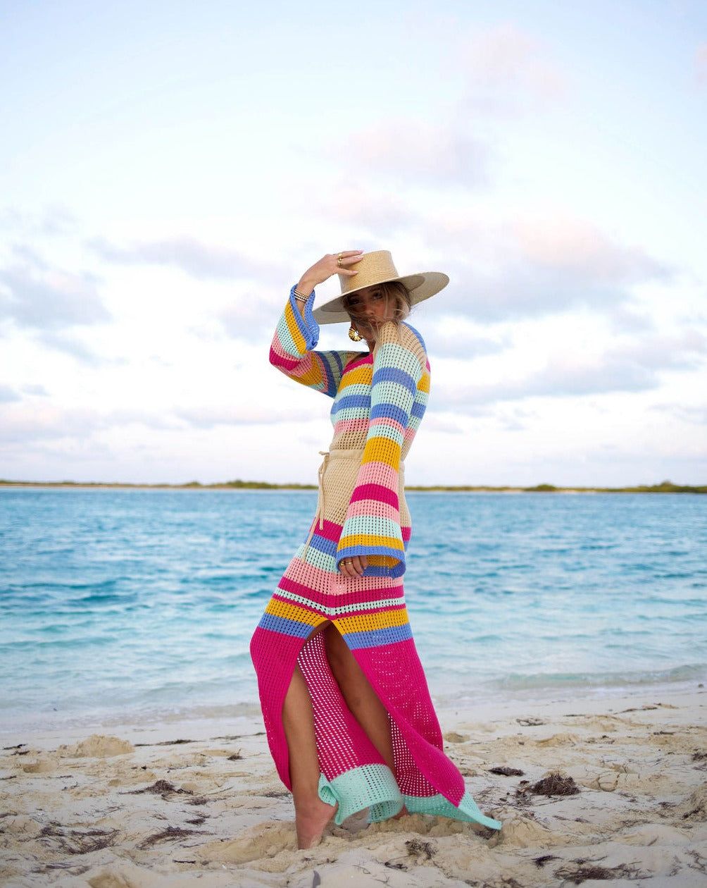 By The Sea Crochet Maxi Cover Up - Magenta Multi - FINAL SALE sold by Vici product image thumbnail 5