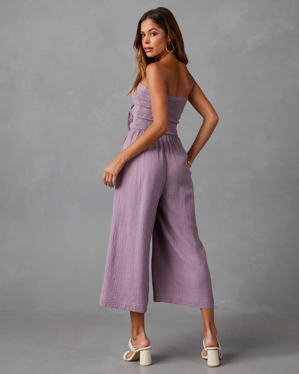 Zaia Front Tie Strapless Jumpsuit sold by Vici product image thumbnail 5