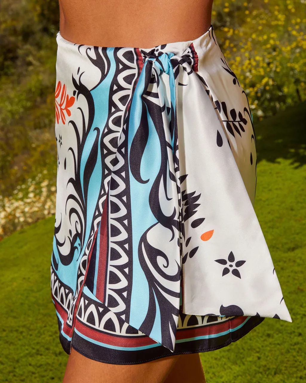 Elena Printed Wrap Mini Skirt sold by Vici product image thumbnail 3