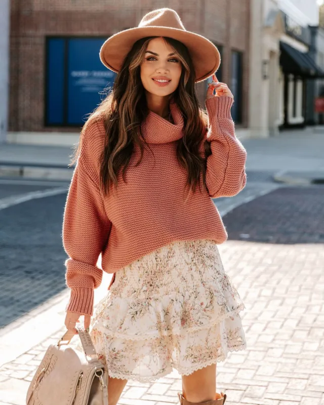 Terrance Cowl Neck Knit Sweater - Sienna - FINAL SALE made by Vici