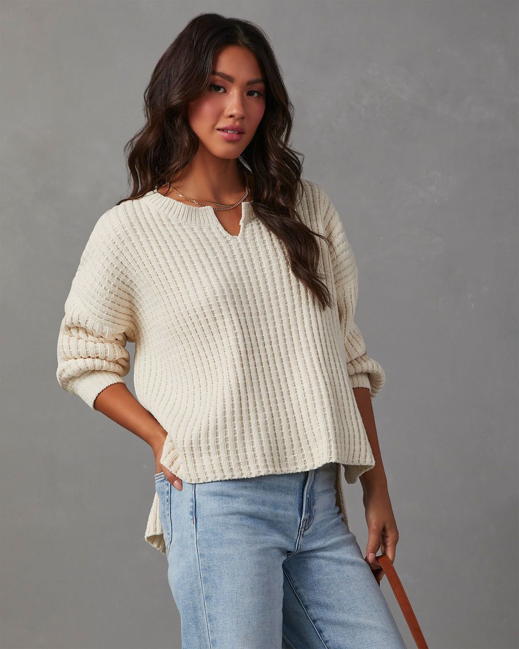 Liberty Chunky Knit Sweater - Cream sold by Vici product image thumbnail 5