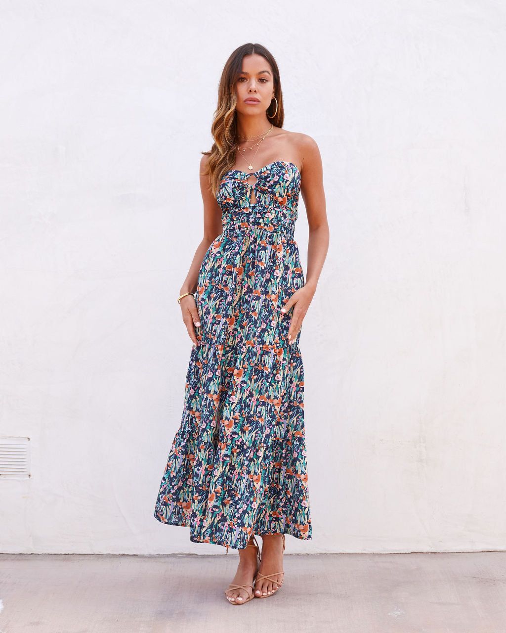 Hidden Paradise Floral Tiered Midi Dress - FINAL SALE sold by Vici product image thumbnail 7