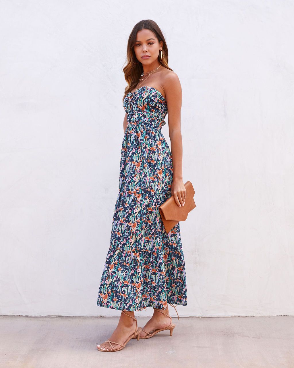 Hidden Paradise Floral Tiered Midi Dress - FINAL SALE sold by Vici product image thumbnail 5