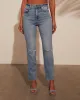 Maren High Rise Distressed Straight Leg Jeans sold by Vici